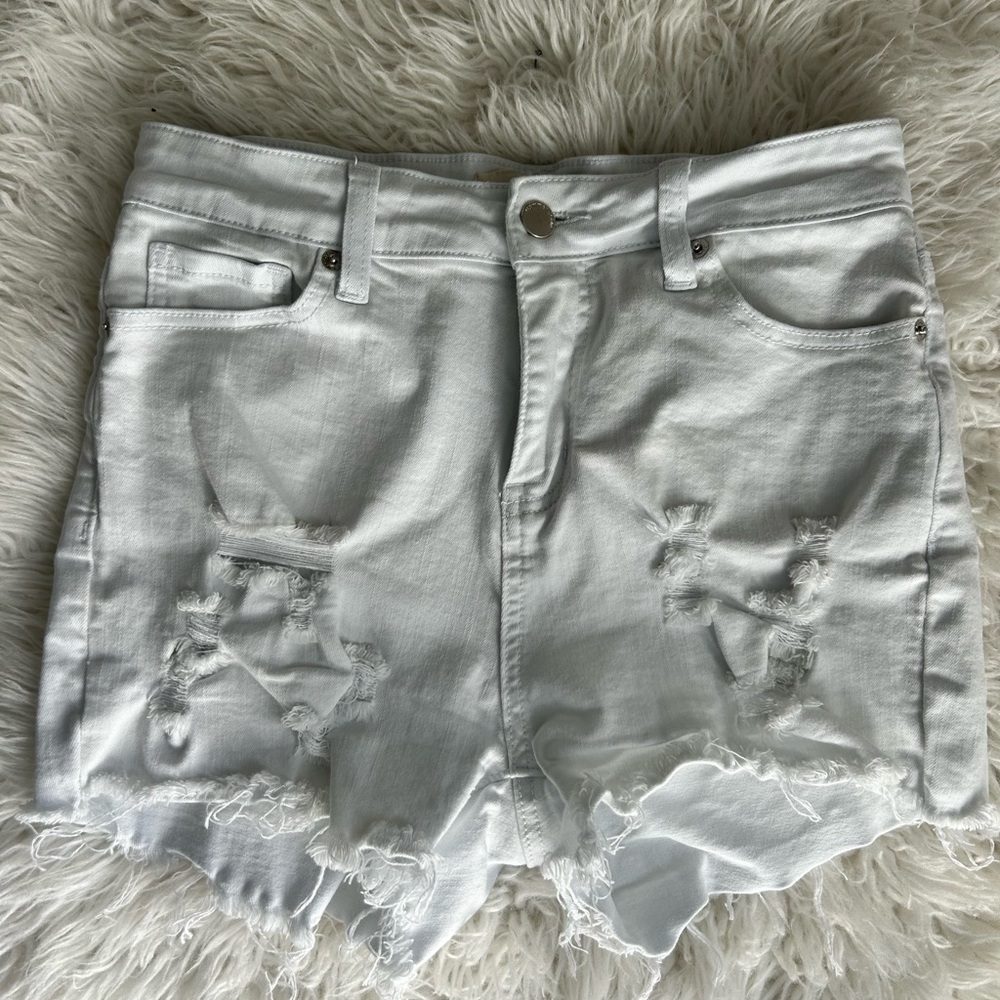 White denim shorts